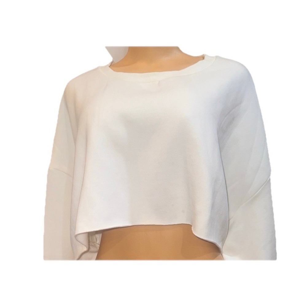 All Fenix Long Sleeve Crop Top Sweatshirt Size Small Athleisure white‎